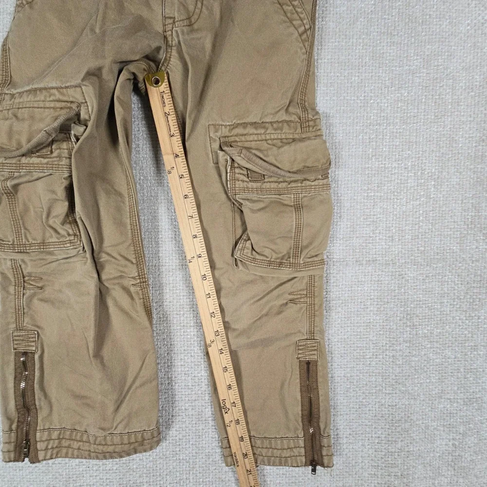 Old Navy Surplus Co Boys 7 Cargo Pants Khaki Beige Zipper Ankle Vintage Y2K 2007
